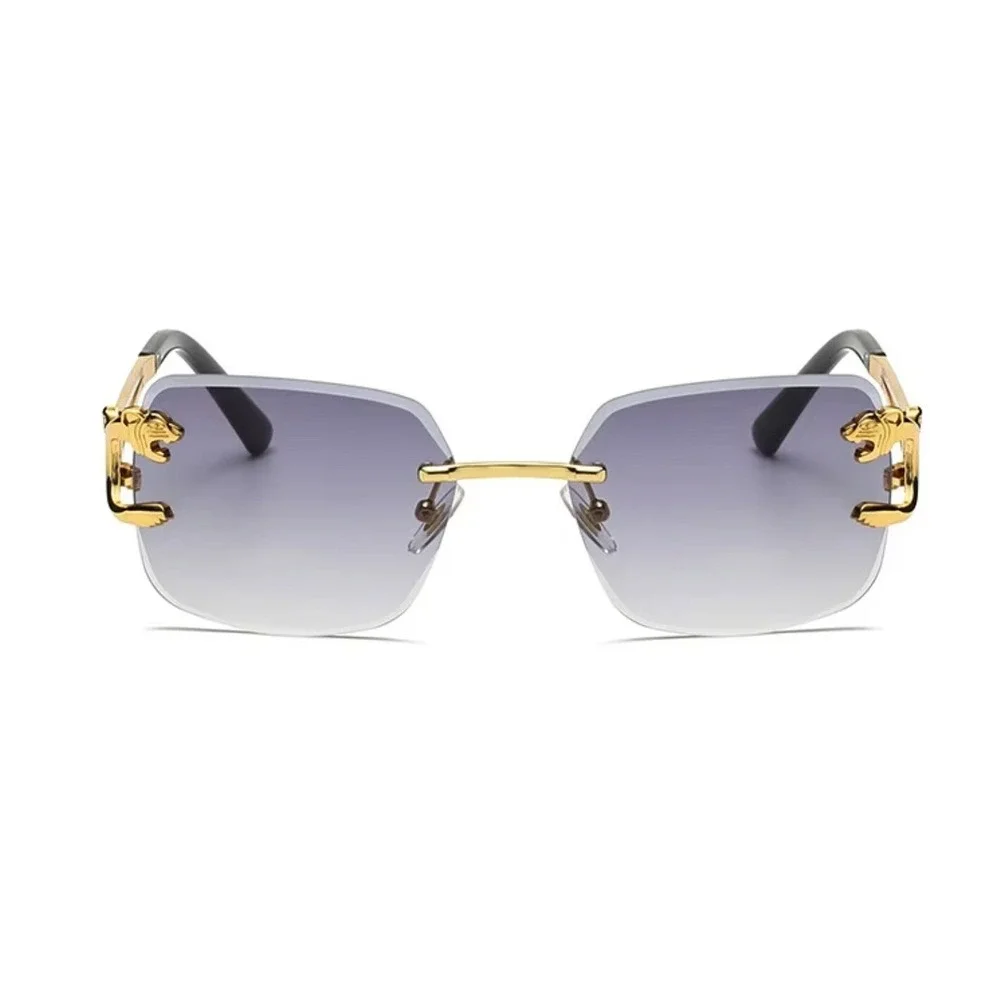 Fashion Mens Women Hip Hop Sunglasses Retro Luxury‎ Gold Rimless Shades Glasses